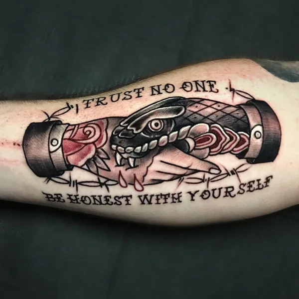 Trust no one tattoo 63