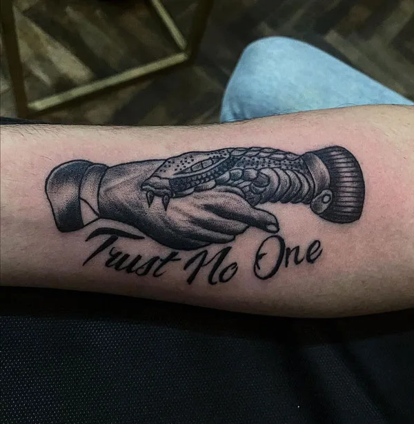 Trust no one tattoo 69