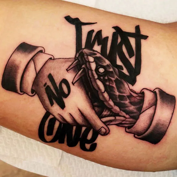 Trust no one tattoo 7