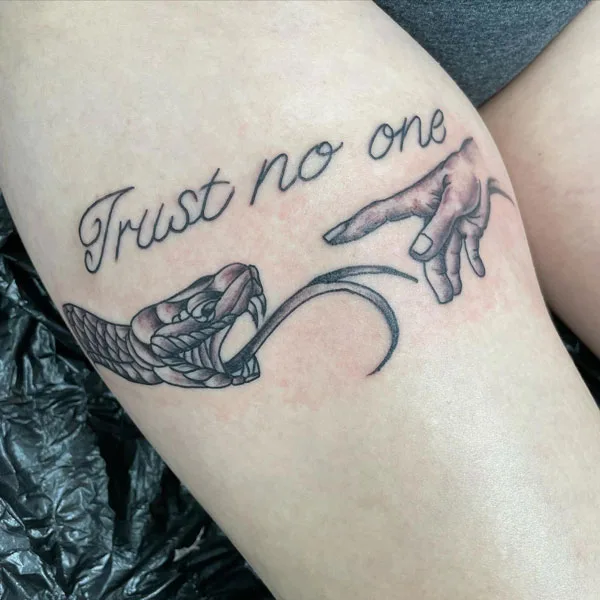 Trust no one tattoo 74
