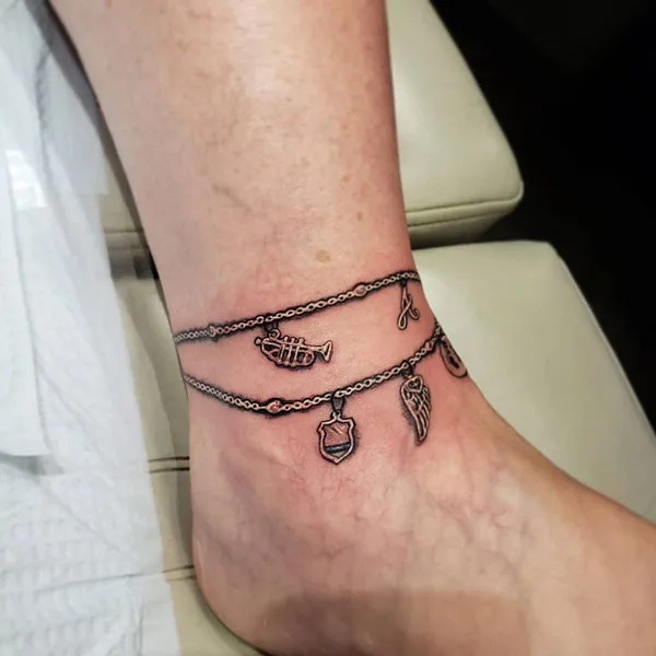 Tattoo uploaded by William Flack • An elegant anklet for a son and daughter  • Tattoodo