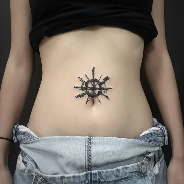 Belly button tattoo 16
