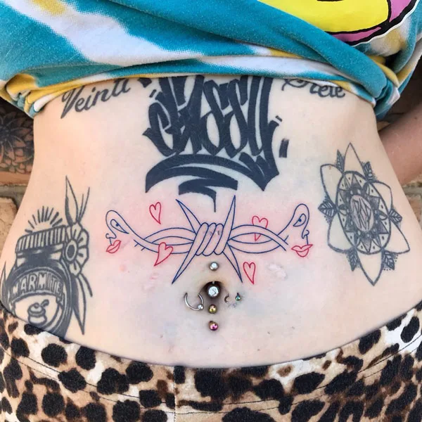 Belly button tattoo 34