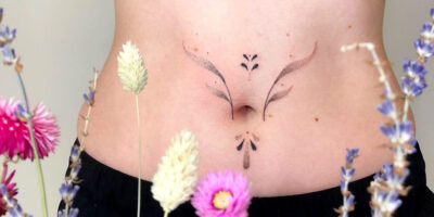 Belly button tattoo
