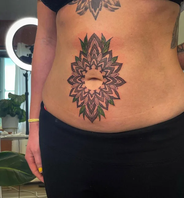 Belly button tattoo 8