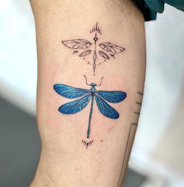 Blue Dragonfly tattoo copy