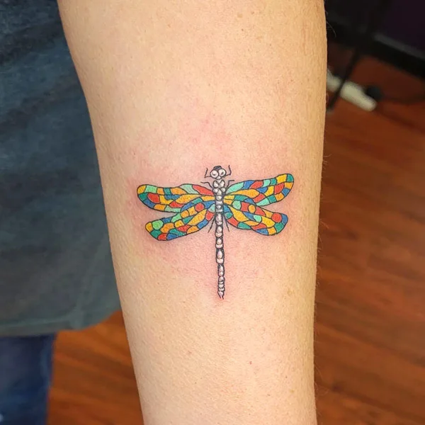 Colorful Dragonfly tattoo