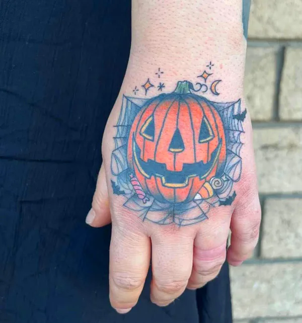 Halloween Hand Tattoo