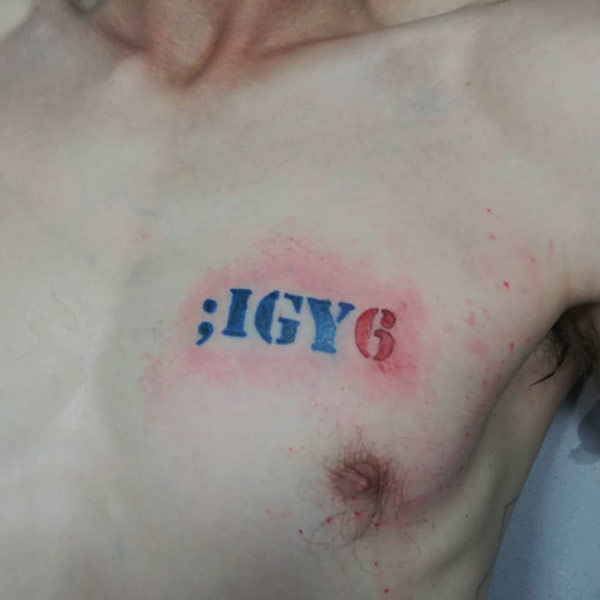 IGY6 Tattoo on chest
