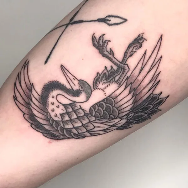 Japanese crane tattoo 32
