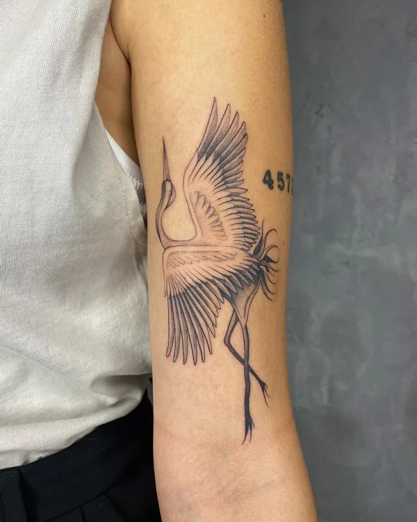 Japanese crane tattoo 42