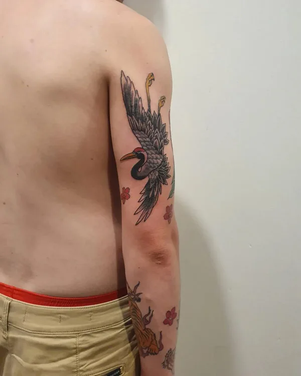 Japanese crane tattoo 51