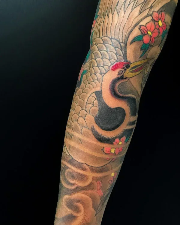 Japanese crane tattoo 56