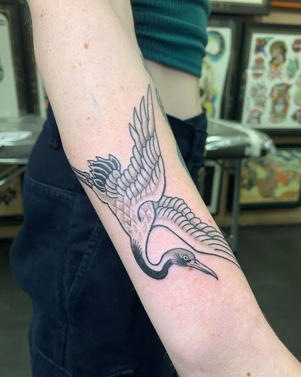 Japanese crane tattoo 58