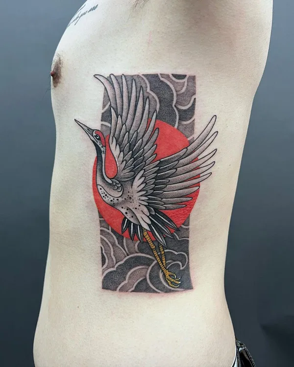 Japanese crane tattoo 59