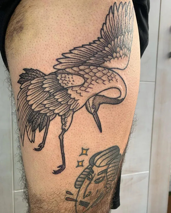 Japanese crane tattoo 69