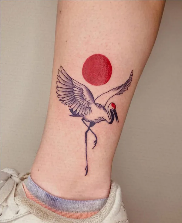 Japanese crane tattoo 74