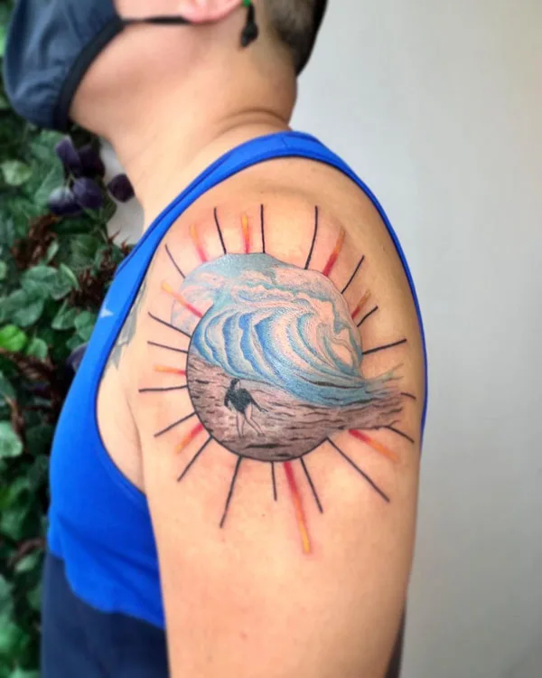 Ocean wave tattoo 19