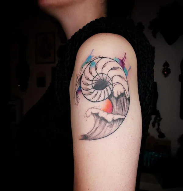 Ocean wave tattoo 23
