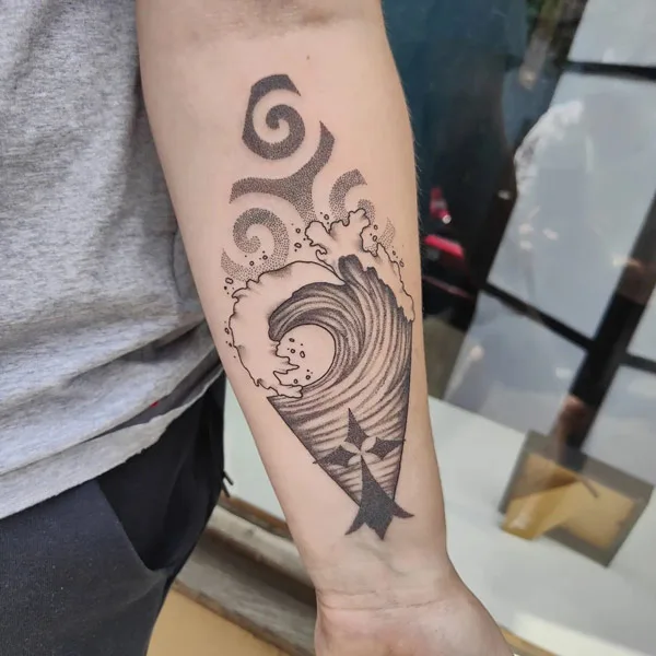 Ocean wave tattoo 3