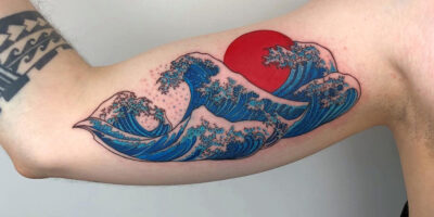 Ocean wave tattoo