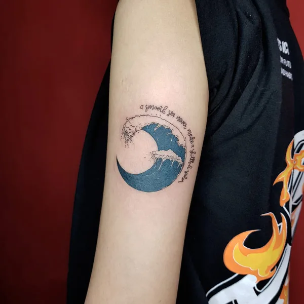 Ocean wave tattoo 5