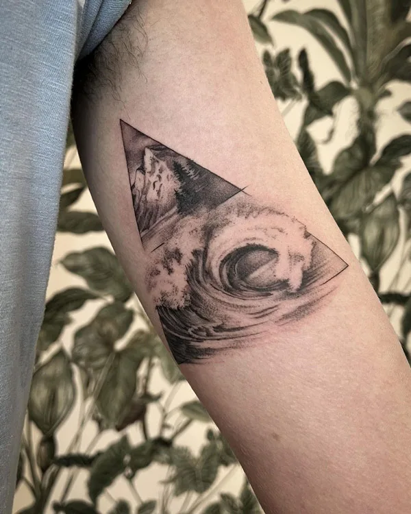 Ocean wave tattoo 50