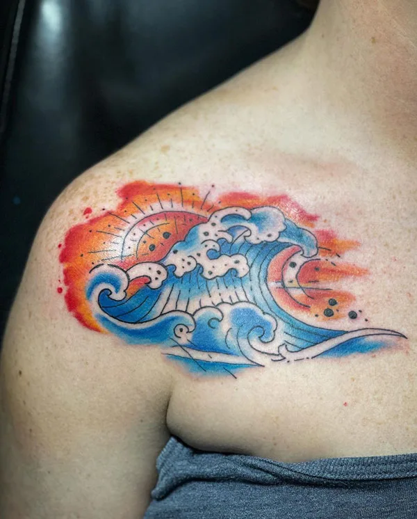Ocean wave tattoo 51