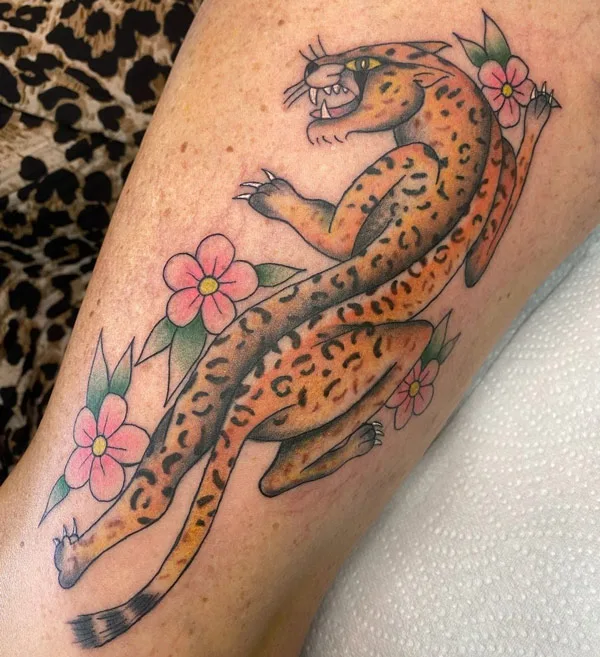 Traditional cheetah tattoo