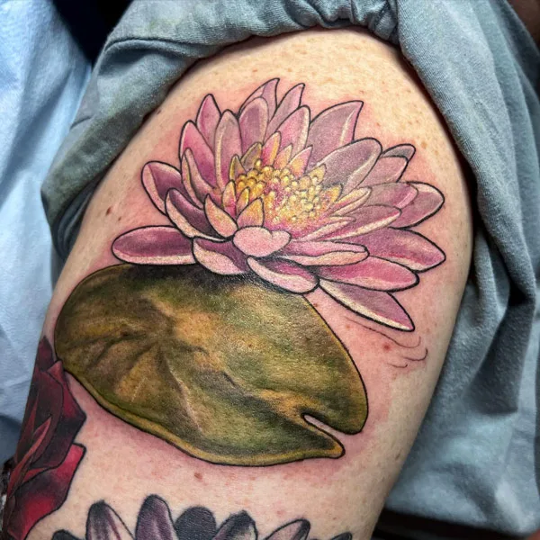 Water lily tattoo 1