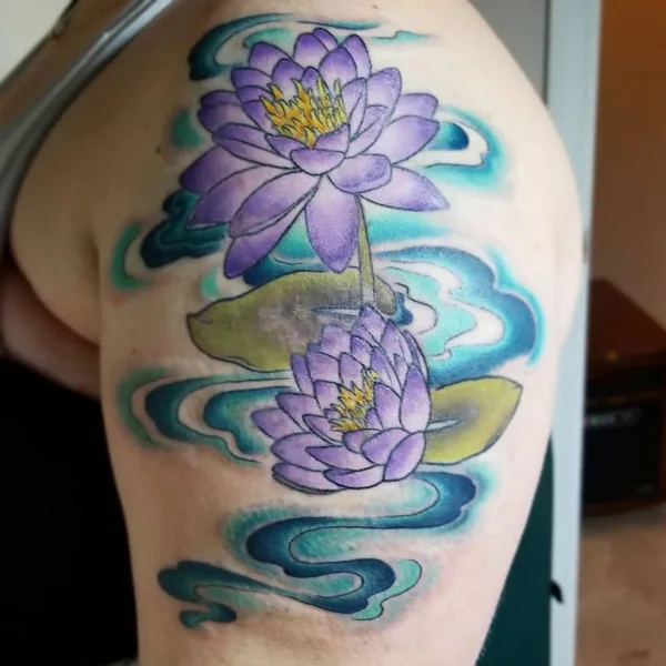 Water lily tattoo 13
