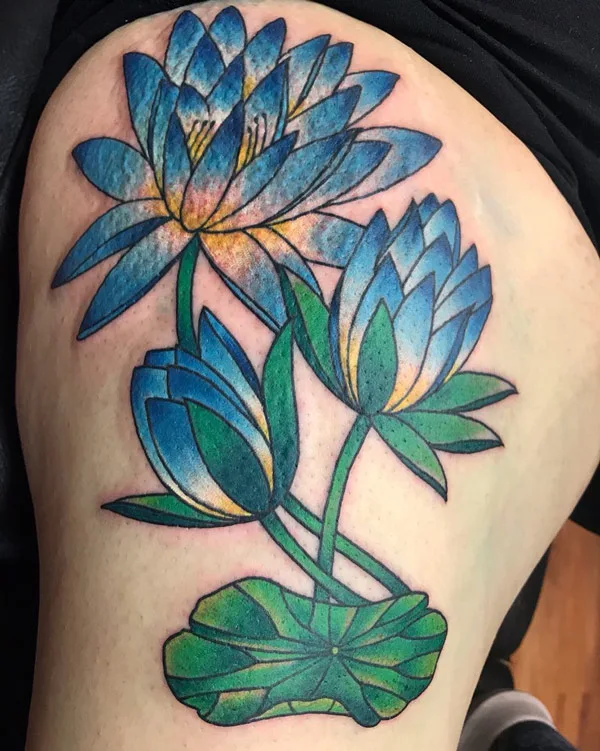 Water lily tattoo 16