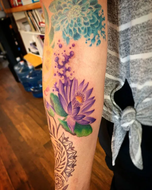 Water lily tattoo 29