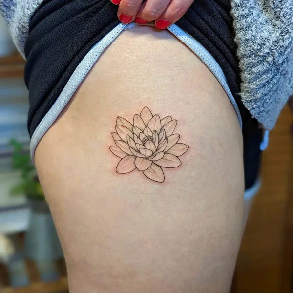 Water lily tattoo 46