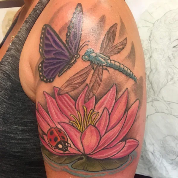 Water lily tattoo 8