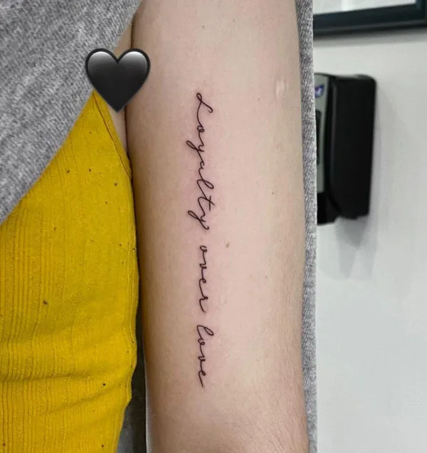 loyalty over love tattoo 19