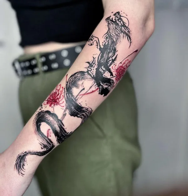 Abstract Chinese dragon tattoo