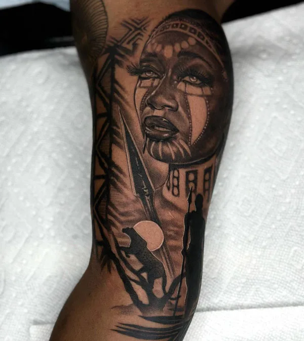 African Warrior Tattoo 1