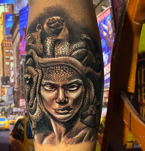 African medusa tattoo