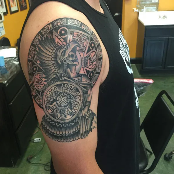 Aztec x Mexican Warrior Tattoo 1