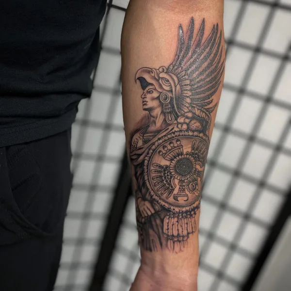 Aztec x Mexican Warrior Tattoo 3