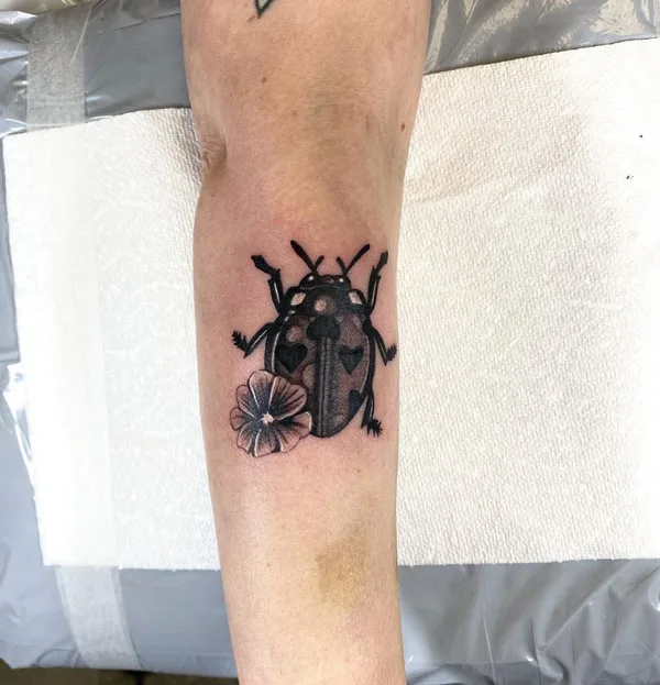 Black Ladybug Tattoo 2
