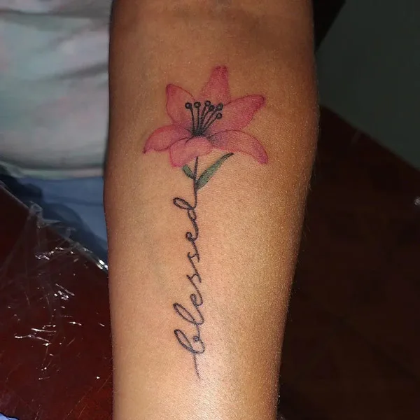 Blessed Floral tattoo 2