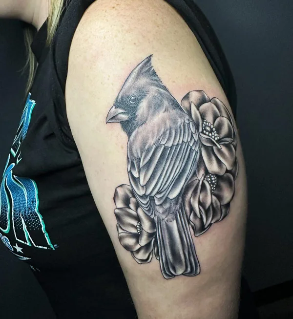 Cardinal tattoo black and white