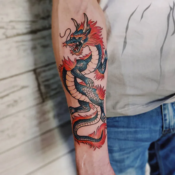 Chinese dragon tattoo history
