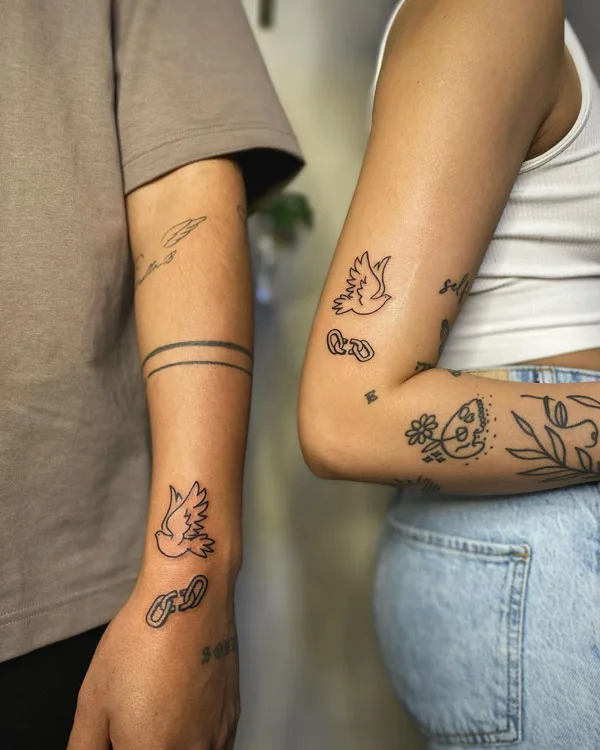 Couple Patchwork Tattoo
