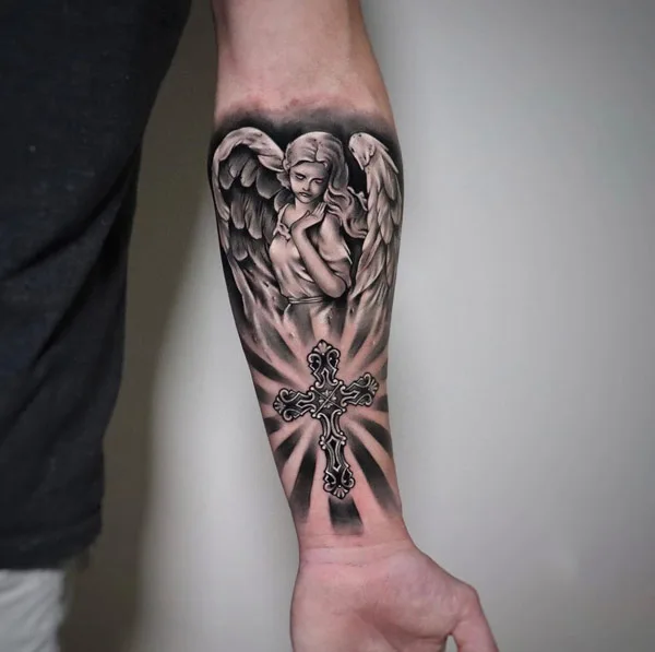 Cross Tattoo on Forearm 2