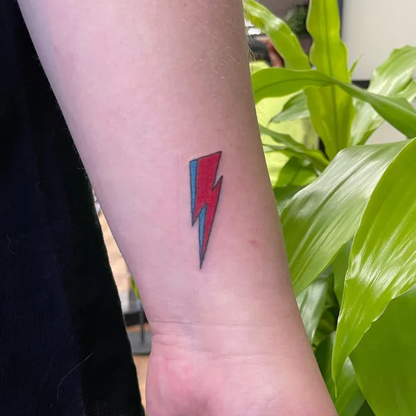 David Bowie lightning bolt tattoo 2