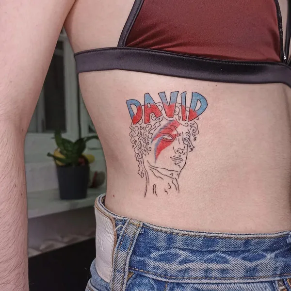 David Bowie lightning bolt tattoo 3