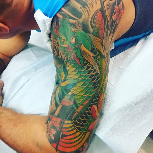 Dragon koi fish tattoo 2